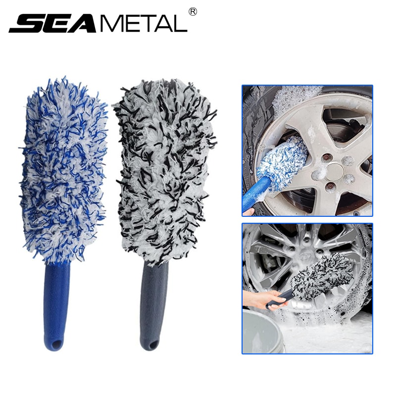 Premium Car Wheel Tire Wheel Cleaning Brush Plush Rim Cleaning Brush For Deep Dust Grime Removal 1