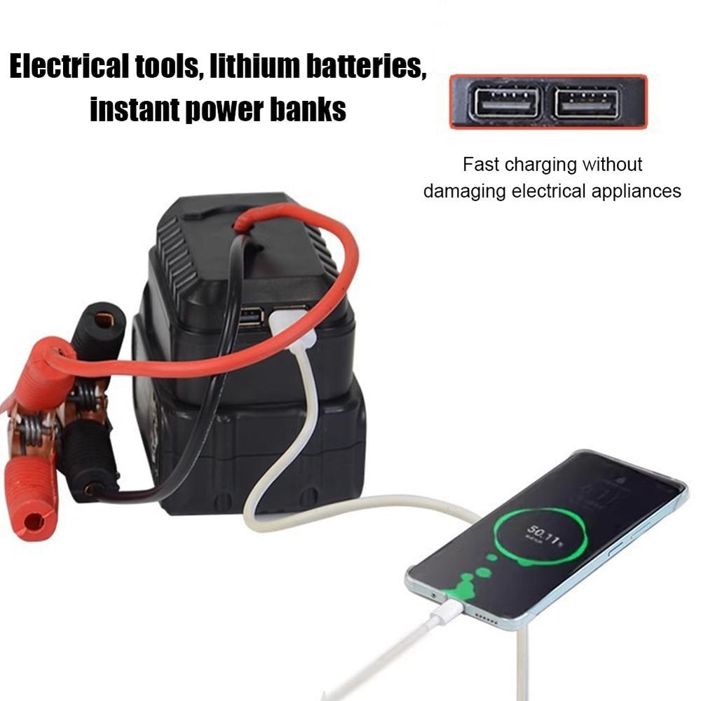 Heavy Duty Makita Battery Jump Starter Adapter Car Battery Converter Charger Clip Power Tool Adapt 5
