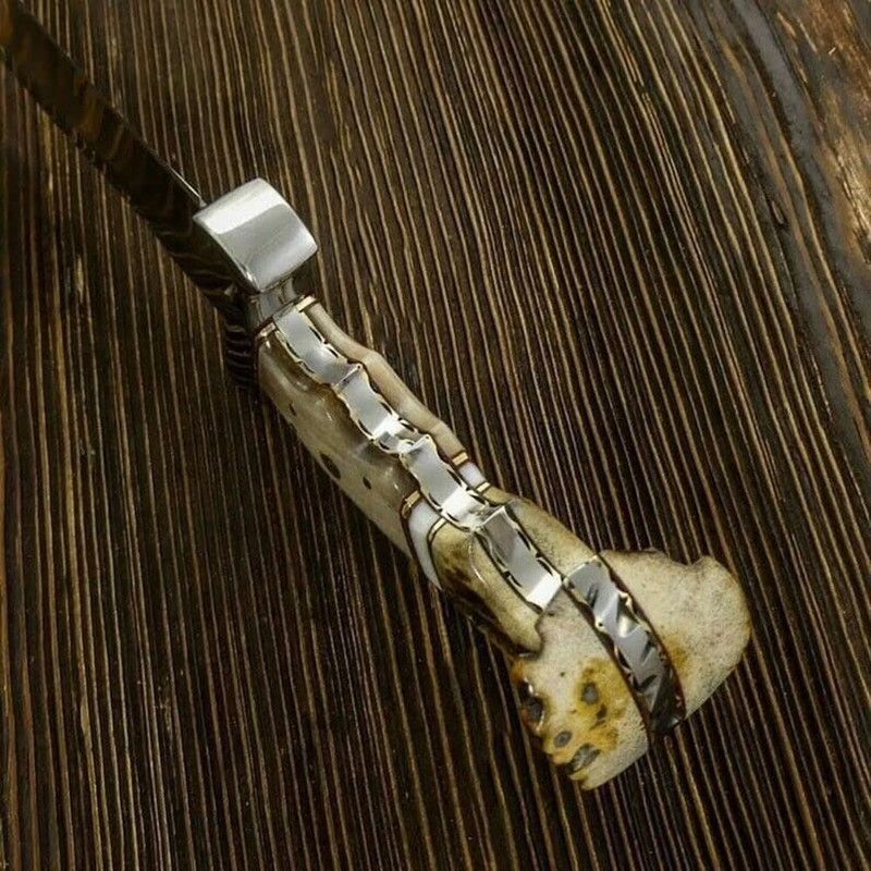 Stag Antler Bowie Knife Handmade Bowie Stag scales knife (3).jpg