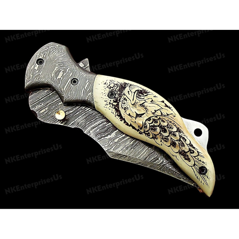 Handmade Folding Knife. Damascus Folding Knife, Camping Knife, Hand Forged Knife, Pocket Knife. Anniversary Gift. Best Gift For Him (7).jpg