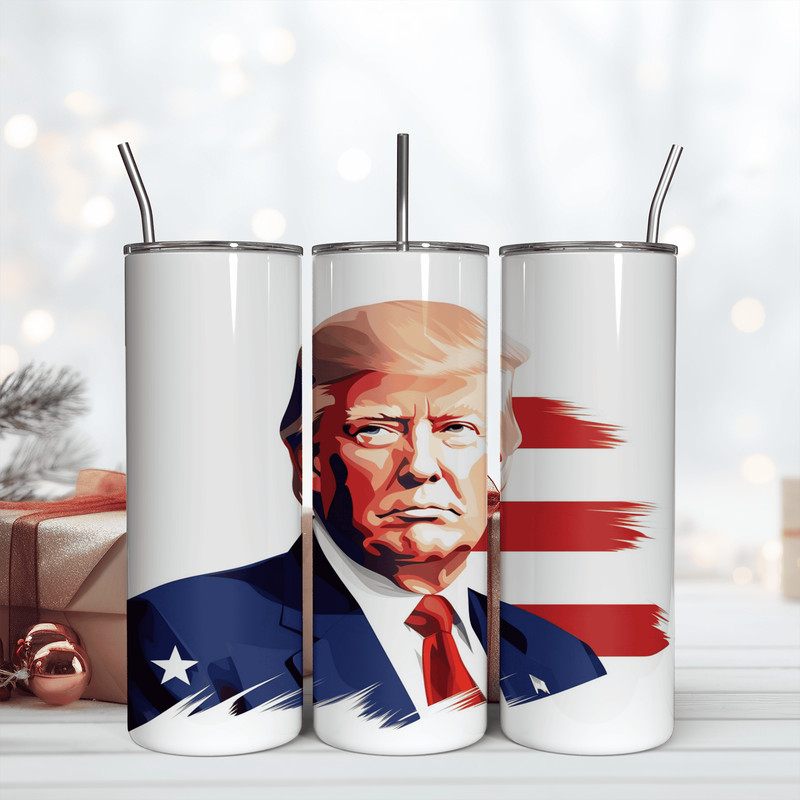 Donald Trump Face Tumbler Wrap 20 oz Skinny Tumbler Design Png Sublimation.png