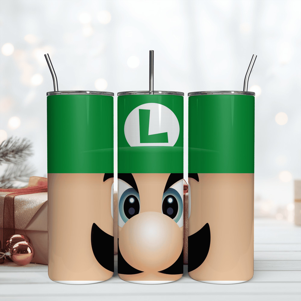 Green Mario 20Oz Tumbler Wrap Png, Digital Download PNG, Wrap Design Png.png
