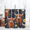 Highland Cow Flower Tumbler Wrap Seamless Png Digital Download.png