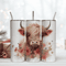 Highland Cow Pink Floral 20oz Skinny Seamless Tumbler Wrap Png.png