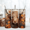 Highland Cow Tumbler 20Oz Fall, Fall Flower Tumbler Wrap Png.png
