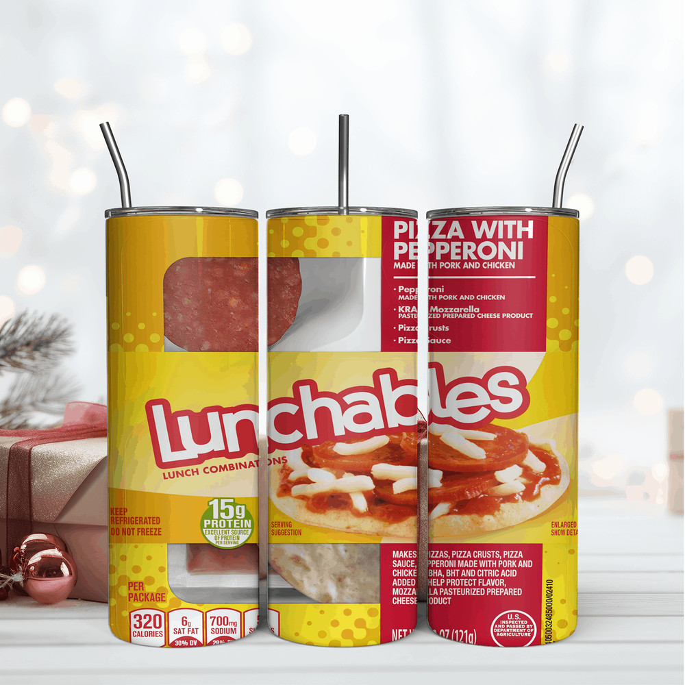 Lunchables Pizza 20Oz Tumbler Wrap Sublimation Design, 20OZ Tumbler Wrap Design.png