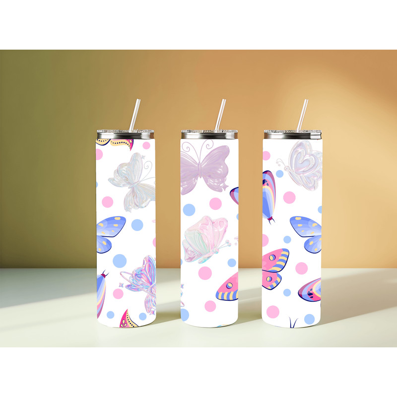 Butterfly Sublimation Tumbler Wrap 20oz Dark Floral 20oz Sublimation Dark Butterfly PNG Boho Tumble 1