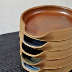 ceramic spoon rest handmade spoon rest / grey spoon rest
