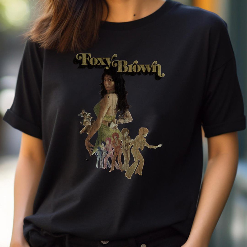 Foxy Brown Aesthetic Vintage - Blaxploitation Iconic Moments PNG, Blaxploitation PNG.jpg