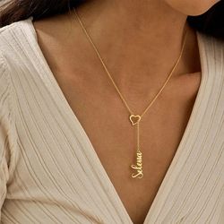 Custom Pendant Logo Letter Heart Name Necklace Gold Personalized Name Necklace