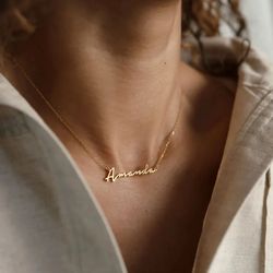 Custom Name Necklace Personalized Pendant Choker Gold Necklace For Women