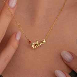 14k Gold Vacuum Plated Personalized Rhinestone Name Necklace For Women