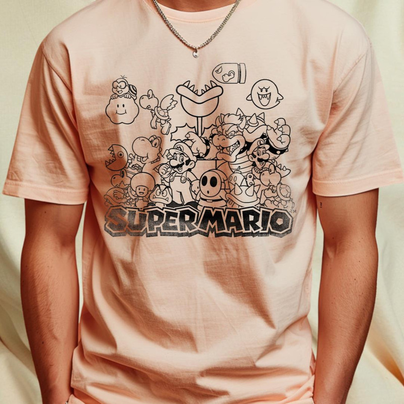 Super Mario Character Outline Collage Portrait Logo T-Shirt 466_T-Shirt_File PNG.jpg