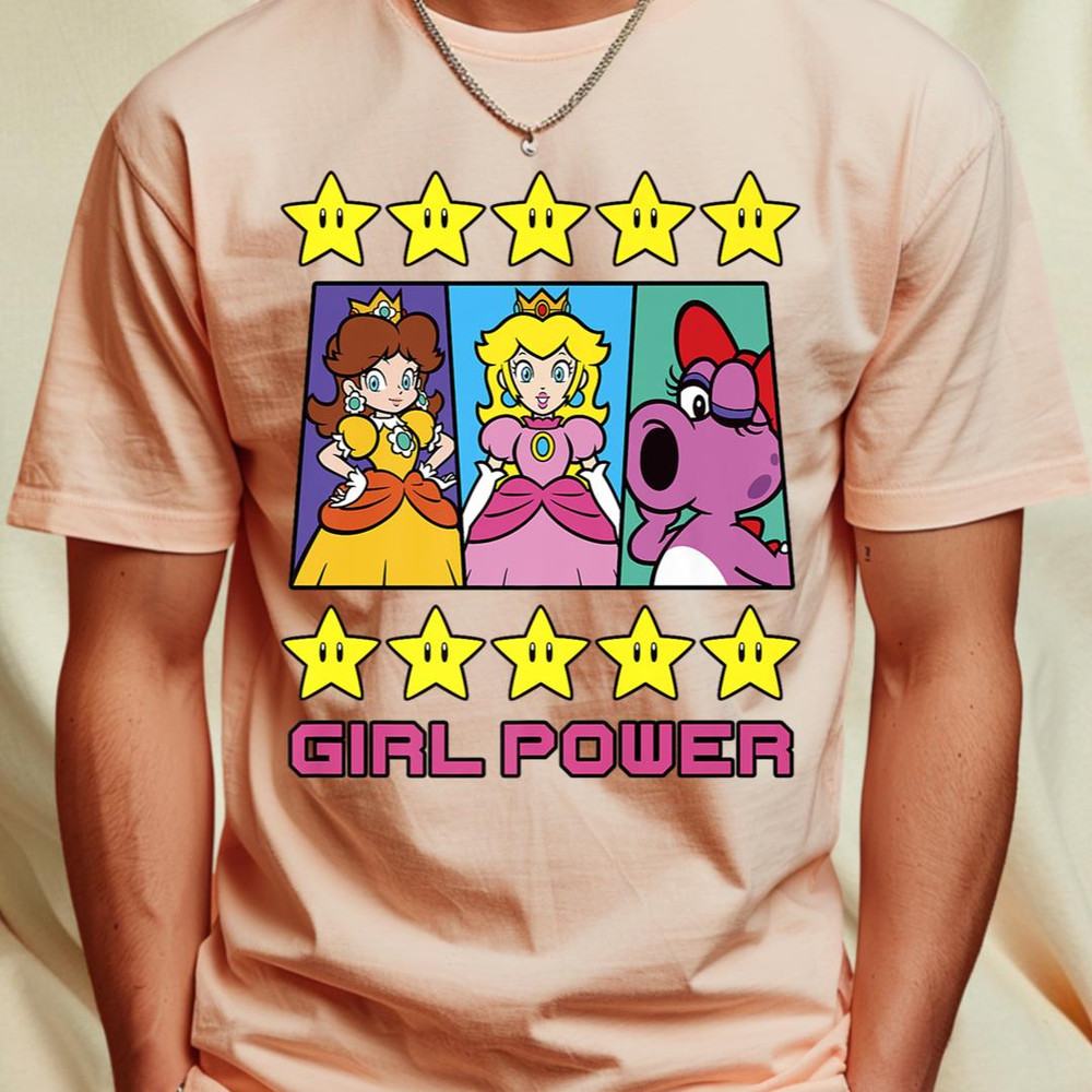 Super Mario Daisy Peach Birdo Girl Power Poster Premium T-Shirt 380_T-Shirt_File PNG.jpg