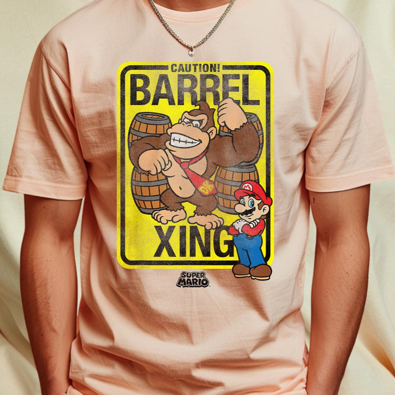 Super Mario Donkey Kong & Mario Caution Barrel X-ing Sign T-Shirt 238_T-Shirt_File PNG.jpg