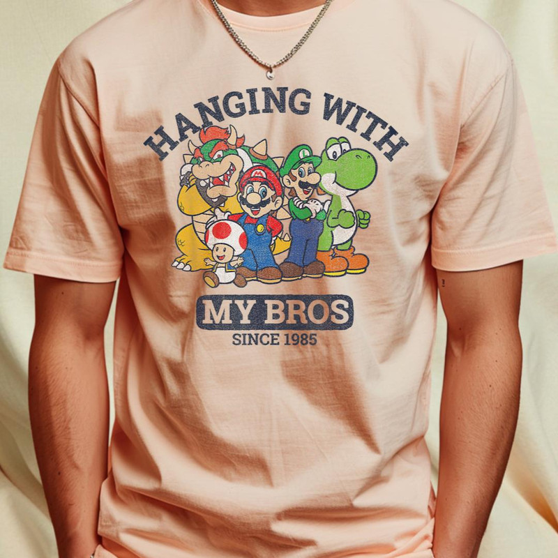 Super Mario Hanging With My Bros Since 1985 Group Shot T-Shirt 405_T-Shirt_File PNG.jpg