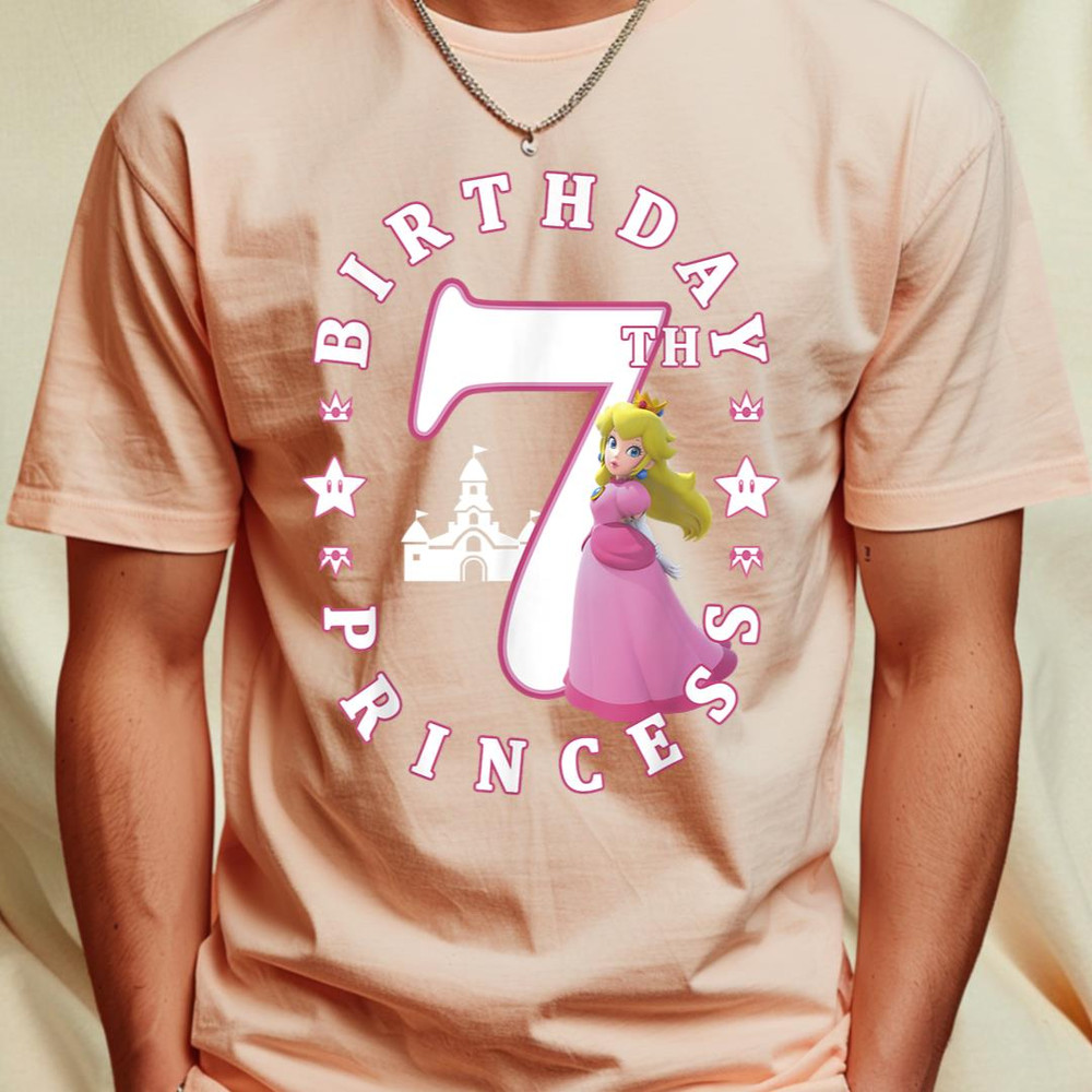 Super Mario Princess Peach 7th Birthday Princess Portrait T-Shirt 66_T-Shirt_File PNG.jpg