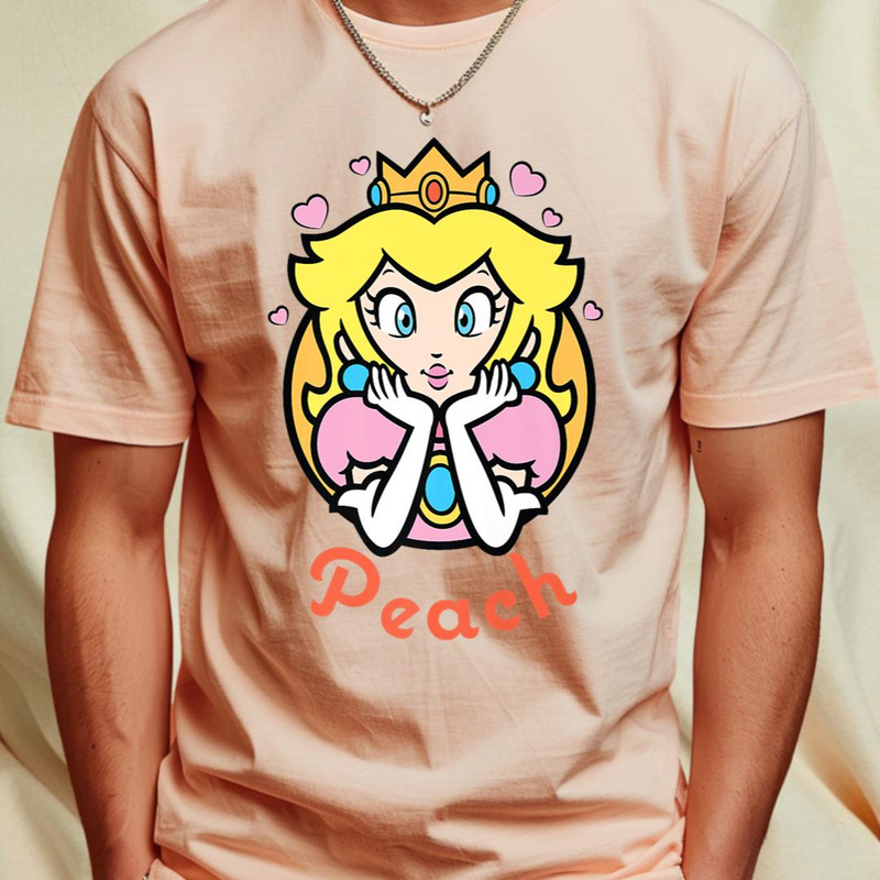Super Mario Princess Peach Circle Portrait Logo Premium T-Shirt 485_T-Shirt_File PNG.jpg