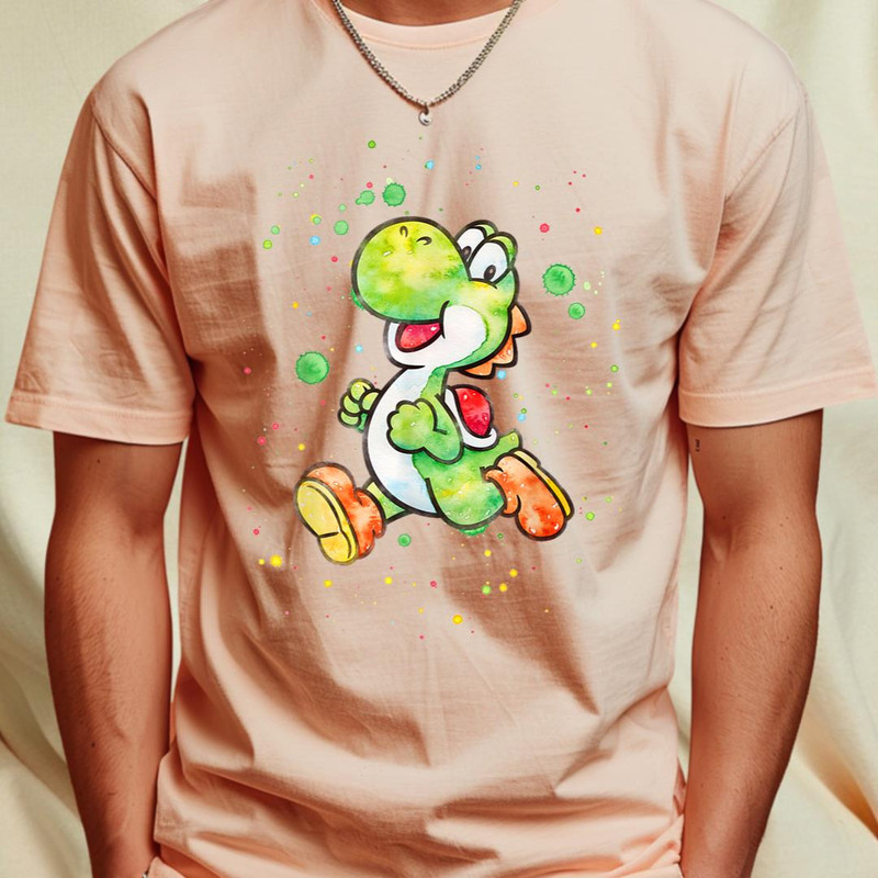 Super Mario Yoshi Watercolor Splatter Portrait T-Shirt 31_T-Shirt_File PNG.jpg
