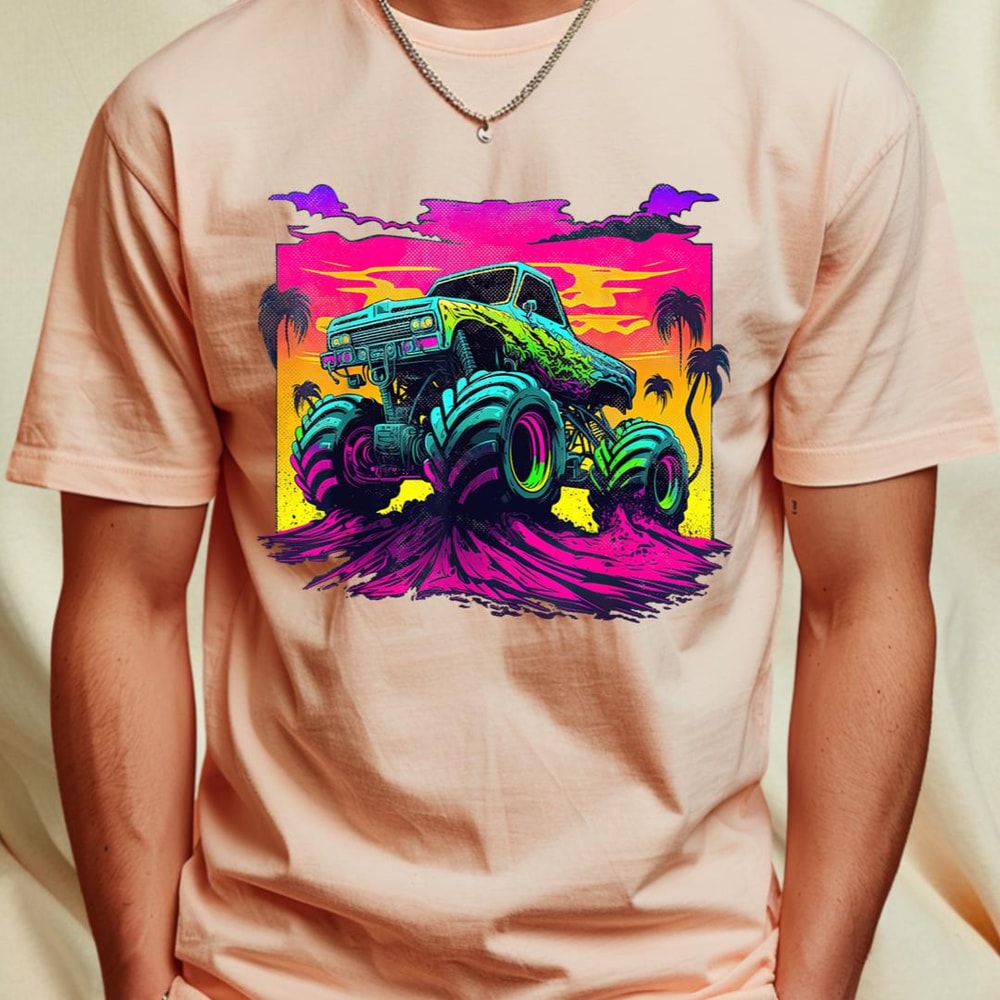 Retro Vintage Monster Truck Retro Sunset Monster Truck Boys T-Shirt 8_T-Shirt_File PNG.jpg