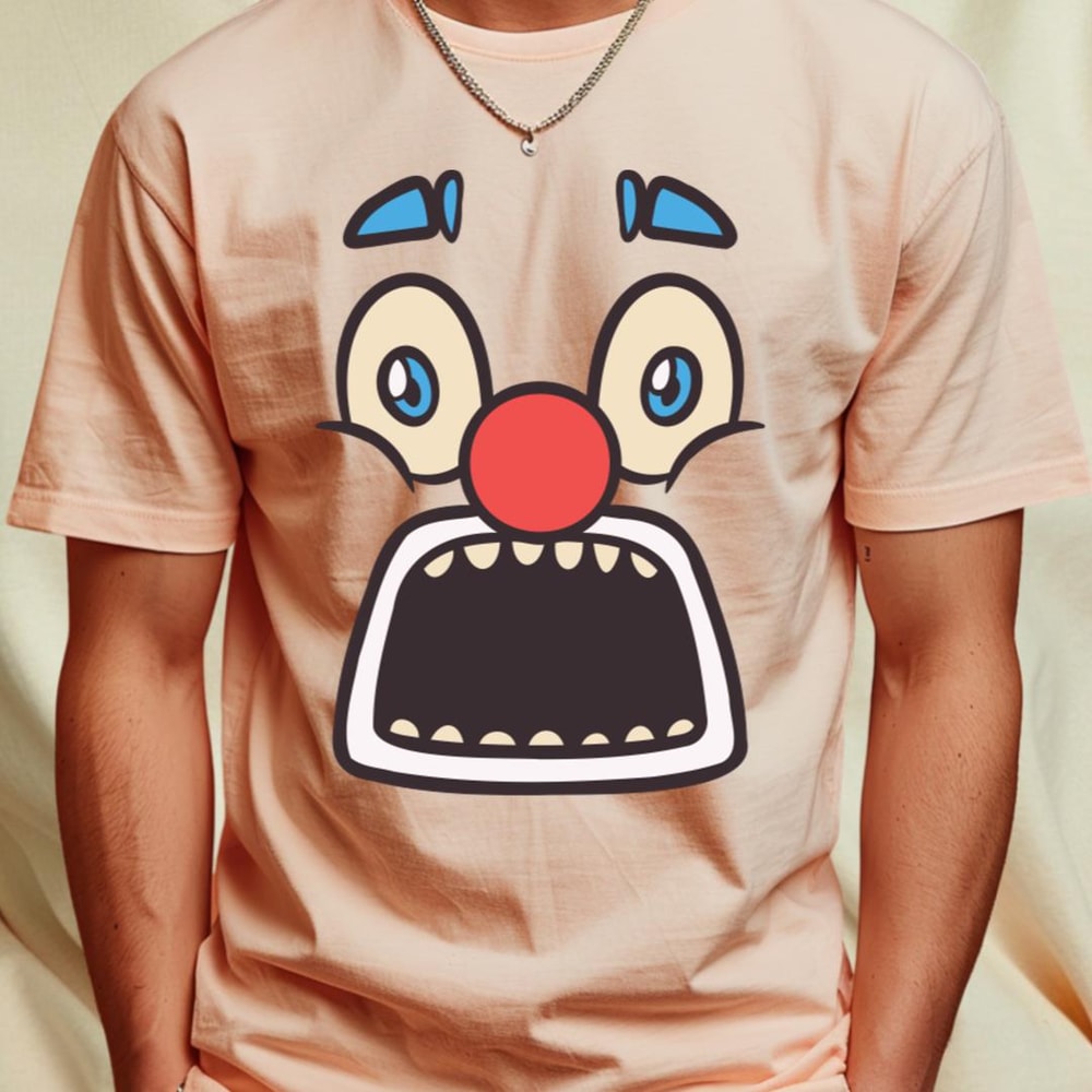 Funny Clown Face Cartoon Illustration T-Shirt_T-Shirt_File PNG.jpg
