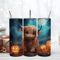 Halloween Highland Cow Tumbler 20oz Skinny Sublimation Tumbler Png.png