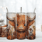 Highland Cow in the Floral 20 Oz Tumbler Png.png