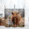 Highland Cow With A Girl 20Oz Tumbler Wrap Png Sublimation.png