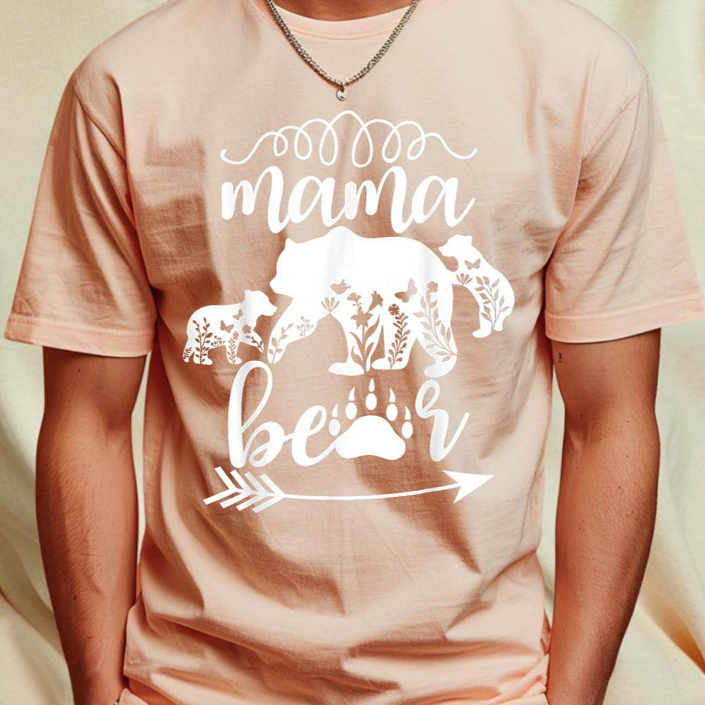 Floral Mama Bear Mom of 2 Mama Bear Two Cub floral Mama Bear T-Shirt 300.png PNG, Care Bears PNG, Care Bears Digital Png Files_T-Shirt_File PNG.jpg