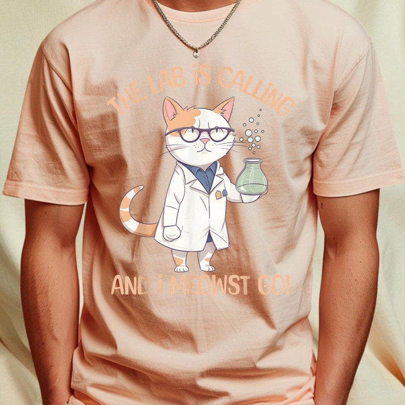 Girls Lab Calling Science Funny Lab Cat Laboratory Chemistry T-Shirt 44_T-Shirt_File PNG.jpg