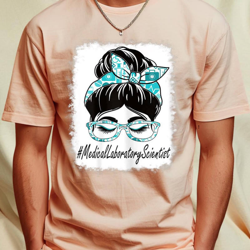 Womens Medical Laboratory Scientist Messy Bun World Health Day T-Shirt 473_T-Shirt_File PNG.jpg