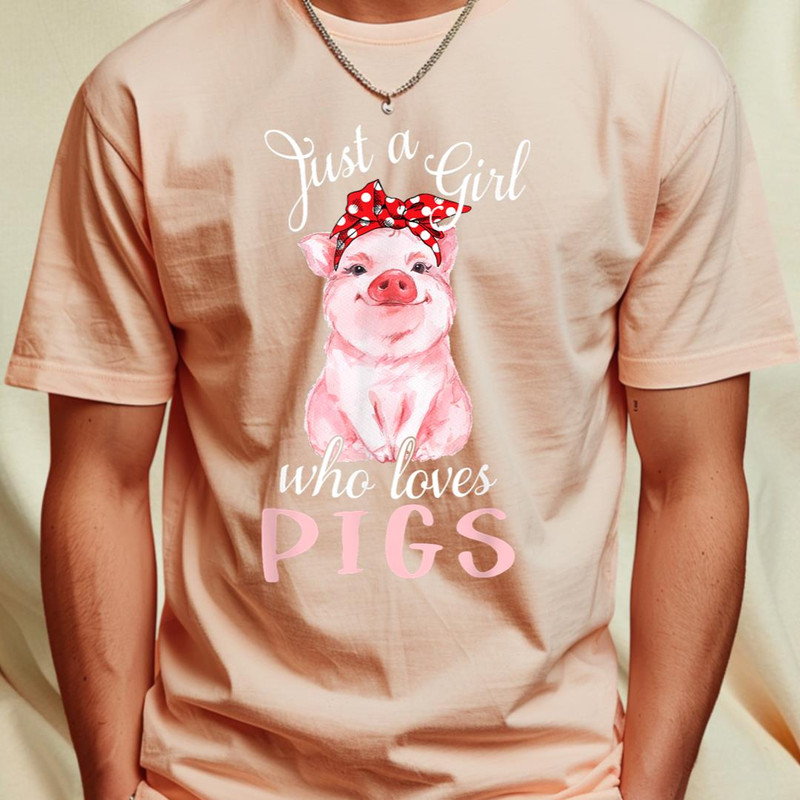 Pig Saying Just Girl Who Loves Pigs Cute Pig - Pig Lovers T-Shirt 178_T-Shirt_File PNG.jpg
