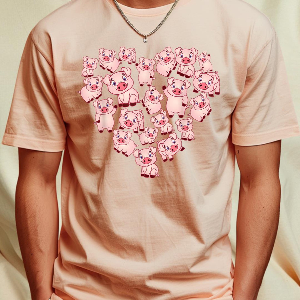 Pig Shirts For Women Girls Kids Heart Shape Poses Cute Pig T-Shirt 123_T-Shirt_File PNG.jpg