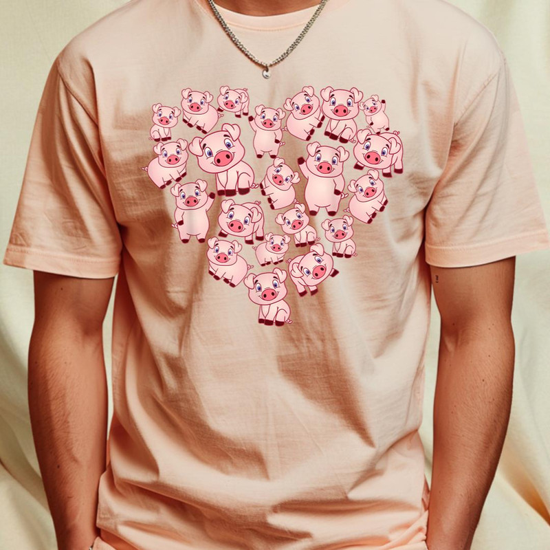 Pig Shirts For Women Girls Kids Heart Shape Poses Cute Pig T-Shirt 123_T-Shirt_File PNG.jpg