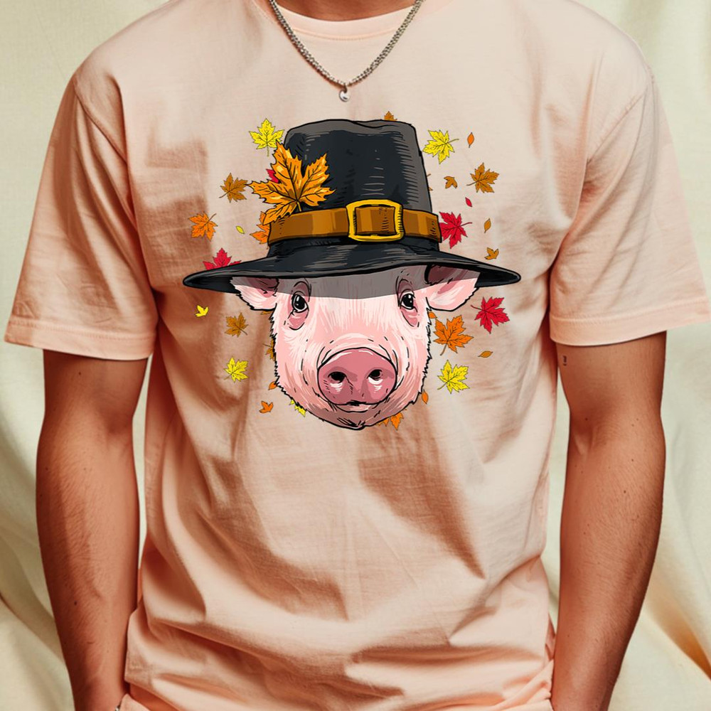 Pig Thanksgiving Shirt Pilgrim Farm Animal Pig Lovers Farmer T-Shirt 315_T-Shirt_File PNG.jpg