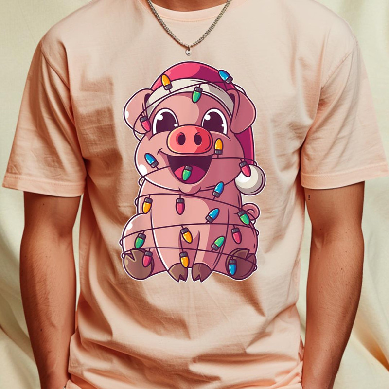 Santa Pig Christmas Lights Pig Lover Christmas Xmas T-Shirt 361_T-Shirt_File PNG.jpg