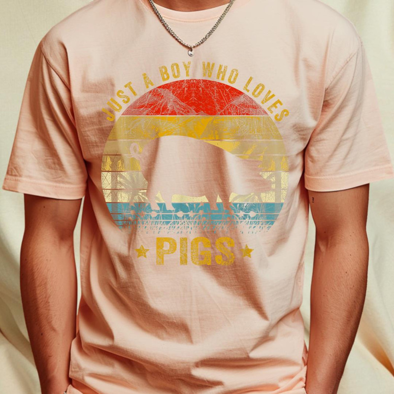 Vintage Just A Boy Who Loves Pig Fathers Day Farm Pig Lover T-Shirt 343_T-Shirt_File PNG.jpg