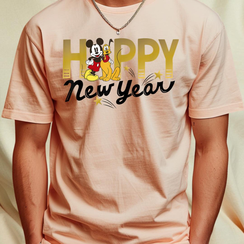 Disney Mickey Mouse and Pluto Happy New Year T-Shirt T-Shirt 39_T-Shirt_File PNG.jpg