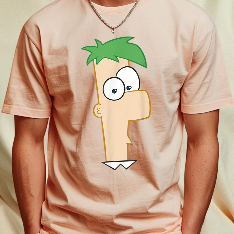 Disney Phineas And Ferb Large Ferb Face T-Shirt 211_T-Shirt_File PNG.jpg