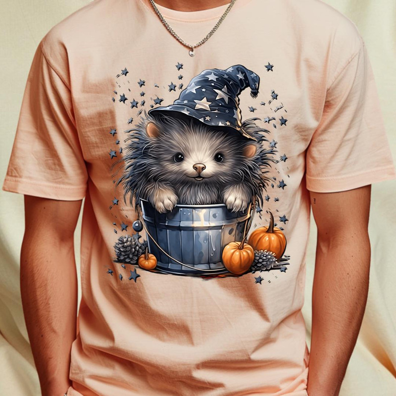 Cute Halloween Hedgehog Graphic For Women Orange Halloween T-Shirt 302_T-Shirt_File PNG.jpg