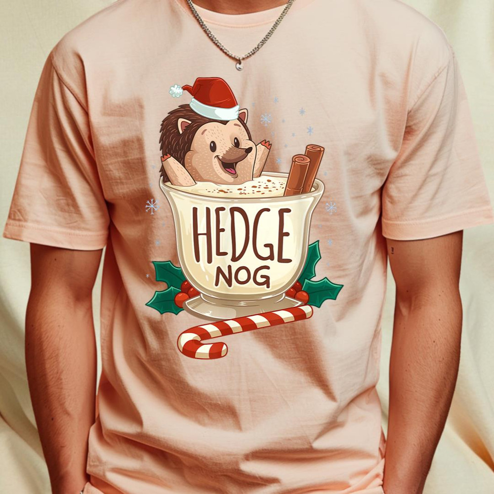 Funny Xmas Hedge Nog Hedgehog Eggnog Christmas T-Shirt 2_T-Shirt_File PNG.jpg