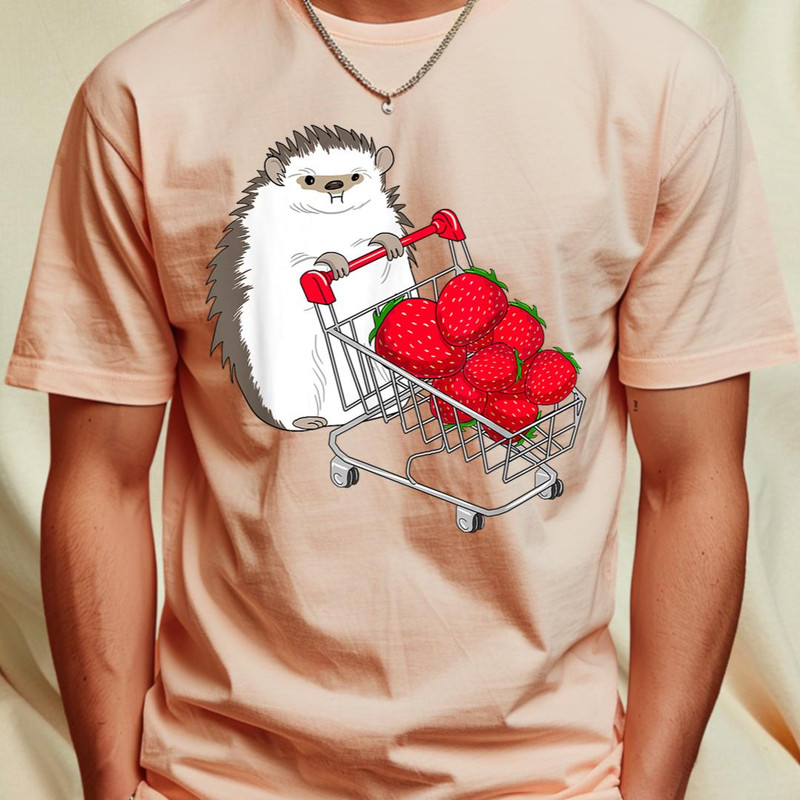 Hedgehog Shopping Strawberries Funny Animal Puns Jokes Gift T-Shirt 237_T-Shirt_File PNG.jpg
