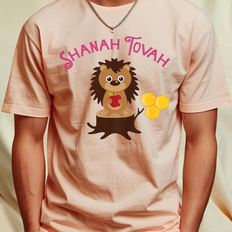 Kids Rosh Hashanah Hedgehog Shanah Tovah Jewish Gift Kids n Girls T-Shirt 94_T-Shirt_File PNG.jpg