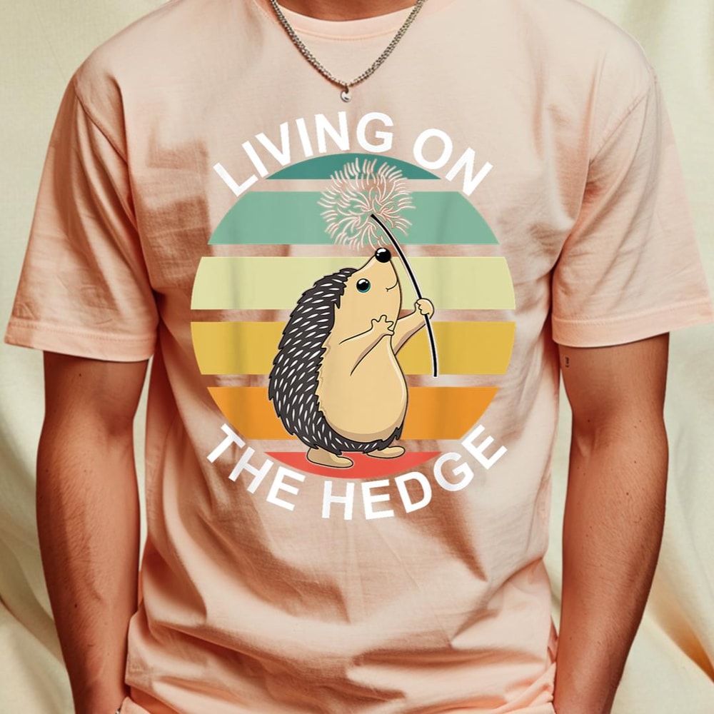 Living on the hedge Hedgehog Animal Dandelion Retro Sunset T-Shirt 164_T-Shirt_File PNG.jpg