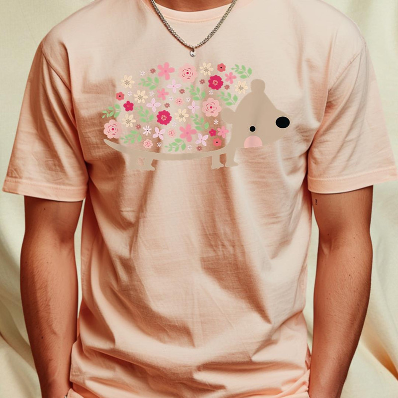 NEW! Cute Hedgehog Colorful Flowers Graphic for Girls Women T-Shirt 57_T-Shirt_File PNG.jpg