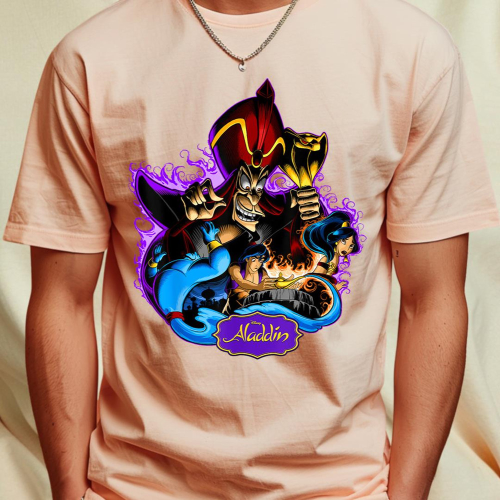Disney Aladdin Jafar Genie Jasmine Art Graphic T-Shirt T-Shirt 205_T-Shirt_File PNG.jpg