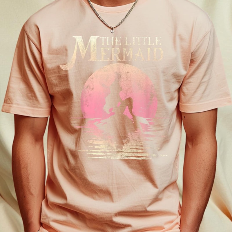 Disney The Little Mermaid Ariel Rock Moon Silhouette T-Shirt T-Shirt 136_T-Shirt_File PNG.jpg