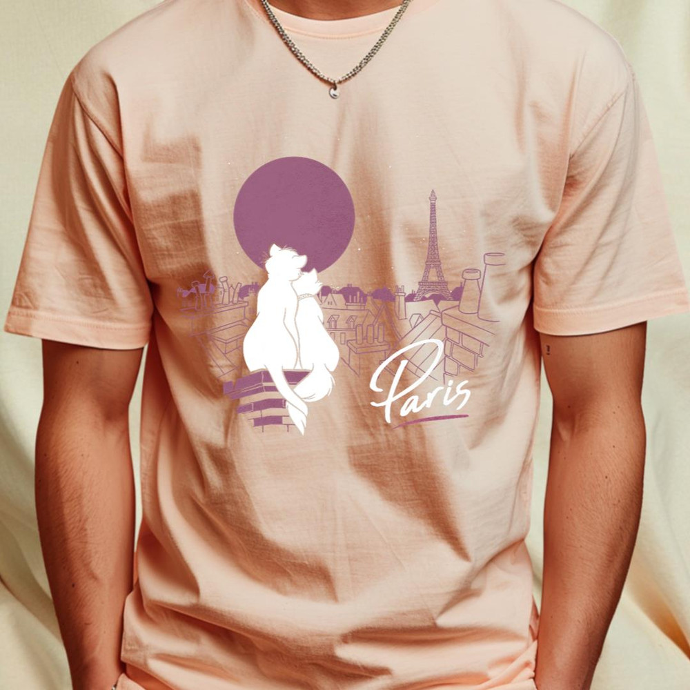 Disney The Aristocats Duchess & Thomas In Paris Premium T-Shirt 387_T-Shirt_File PNG.jpg