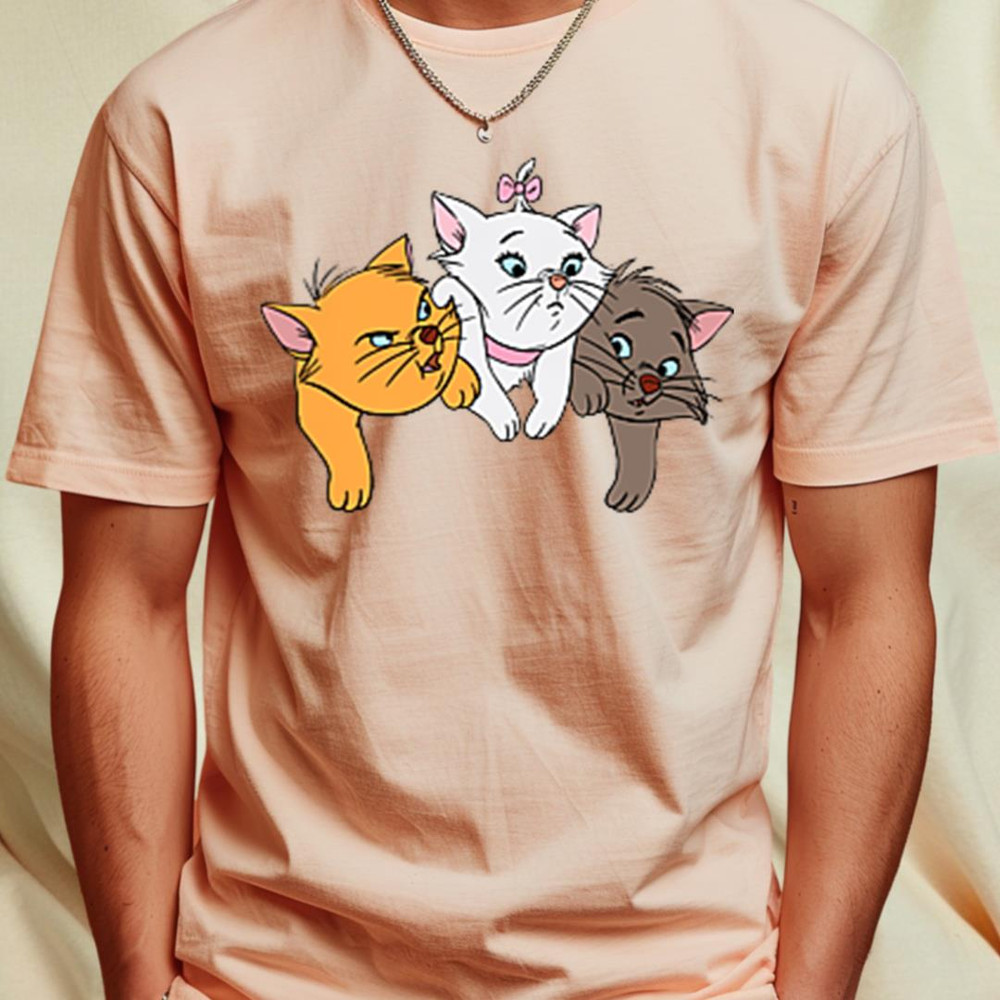 Disney The Aristocats Kittens Hanging Over Pocket T-Shirt 496_T-Shirt_File PNG.jpg