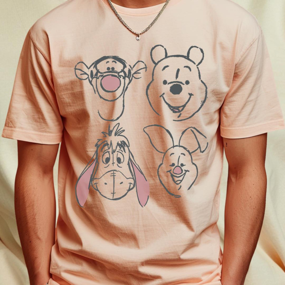 Disney Winnie The Pooh and Friends Sketch Premium T-Shirt 395_T-Shirt_File PNG.jpg